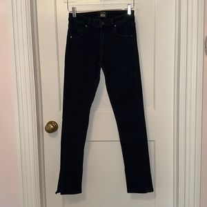 PAIGE DARK DENIM HIGH WAISTED ROSIE JEANS ALIT AT ANKLE